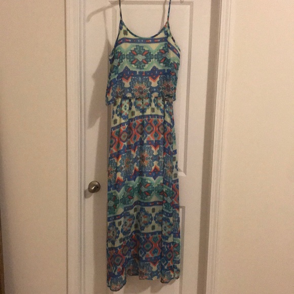 Multi-Colored Spaghetti Strap Maxi - Picture 1 of 3